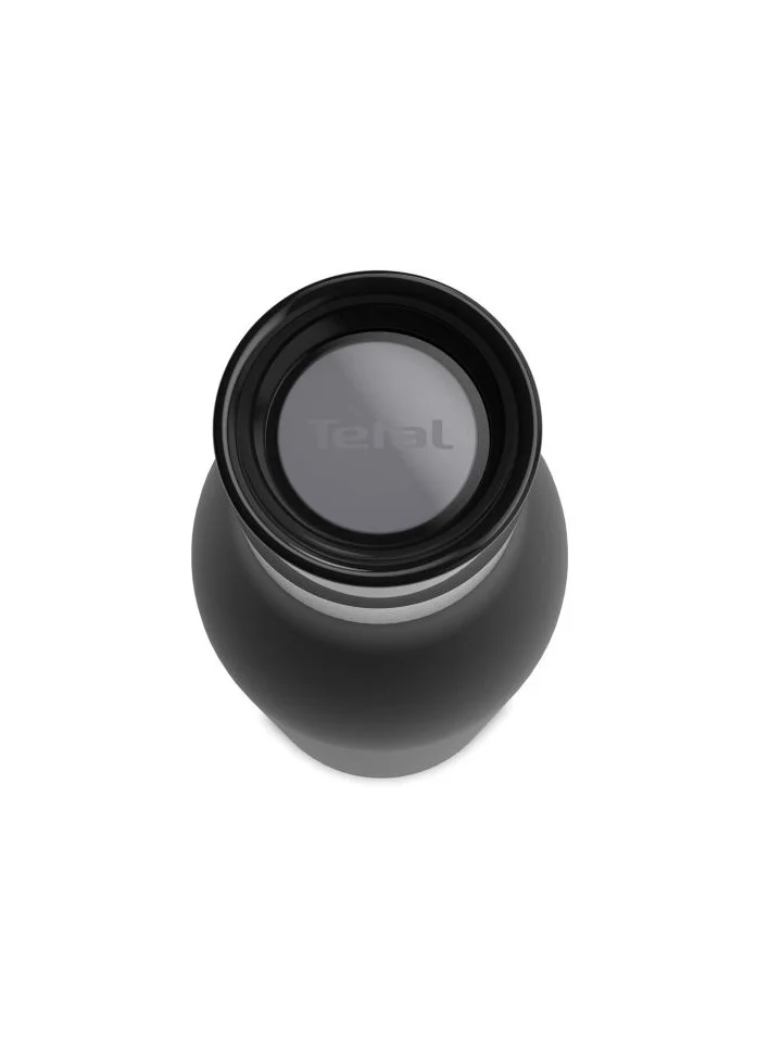 Tefal Tefal Bludrop Drinking Bottle, Reusable Stainless Steel Bottle, Easy Drinking, for Hot & Cold Drinks, 0.7 L, Balck Color