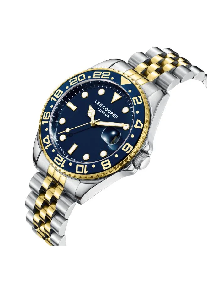 Lee Cooper Men's Analog Display Watch With Silver/Gold Metal Strap - LC08142.290