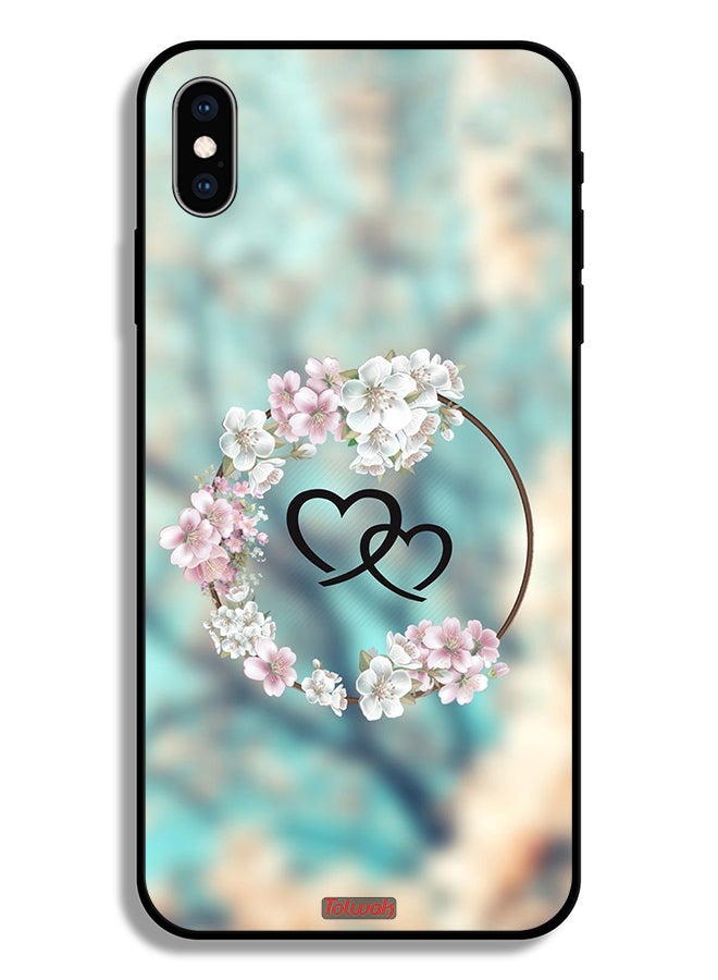 Tolwak Apple iPhone XS Max Protective Case Hearts In Ring Art - Image 2