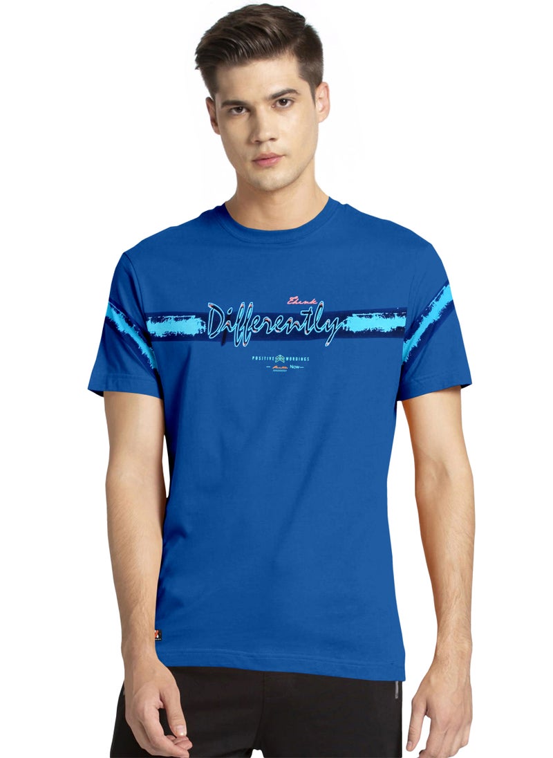 LAUREN Smith Men’s 100% Cotton Bio Wash Round Neck T-shirt with Chest Print - Image 1