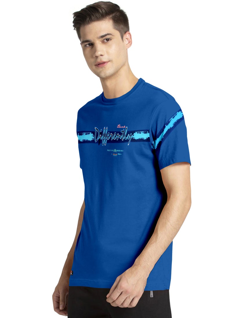 LAUREN Smith Men’s 100% Cotton Bio Wash Round Neck T-shirt with Chest Print - Image 2