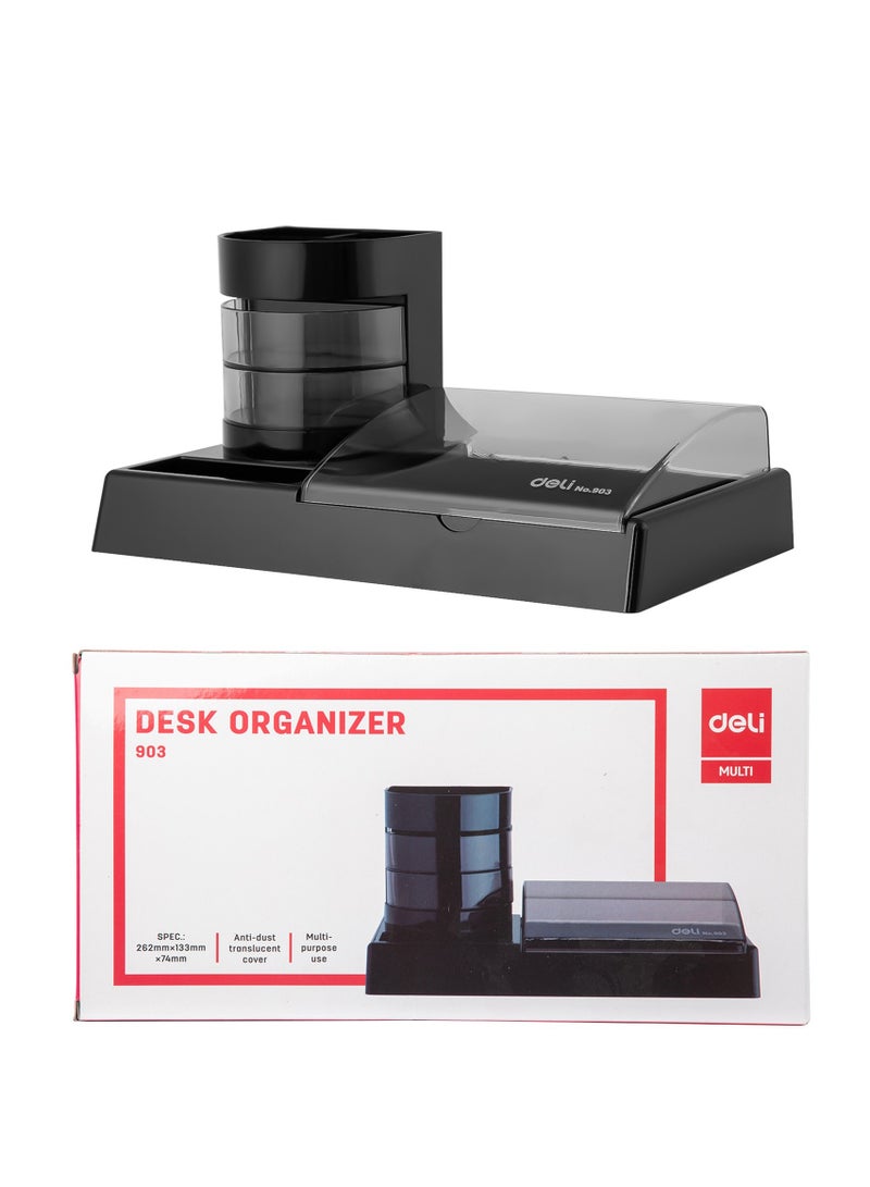 Deli Dual Section Desk Organizer With Pen Holder And Stationery Tray - Image 1