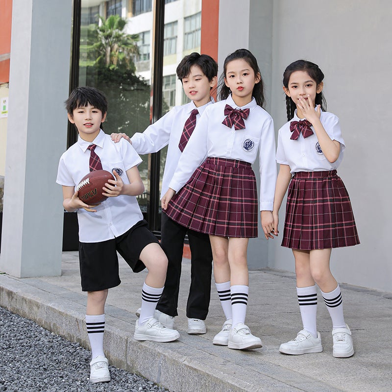 Primary School Students' Red Song Chorus Performance Uniforms, College-Style Kidsren'S Poetry Recitation Class Uniforms, Spring Sports Meeting Uniforms, Suits - Image 4