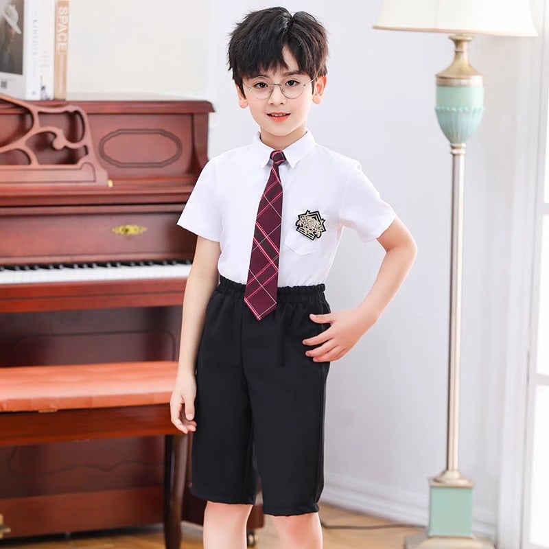 Primary School Students' Red Song Chorus Performance Uniforms, College-Style Kidsren'S Poetry Recitation Class Uniforms, Spring Sports Meeting Uniforms, Suits - Image 1