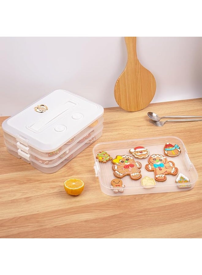 DUNISO Dumpling Box，Stackable Snack Container with Lid and Handle，4-Layer Food Storage Container with Time Recoder，Easy to Carry，for Storaging Meat, Dumplings, Pasta, Noodles, Lasagna - Image 3