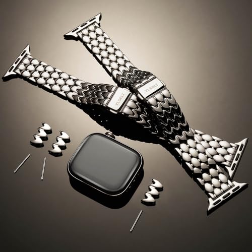 Tlselt Stainless Steel Designer Band Compatible with Apple Watch for Women 38/40/41/42/44/45/46/49mm, Dressy Fancy Metal Strap for iWatch Series 11 10 9 8 7 6 5 4 3 SE Ultra 3 2 1 - Image 5