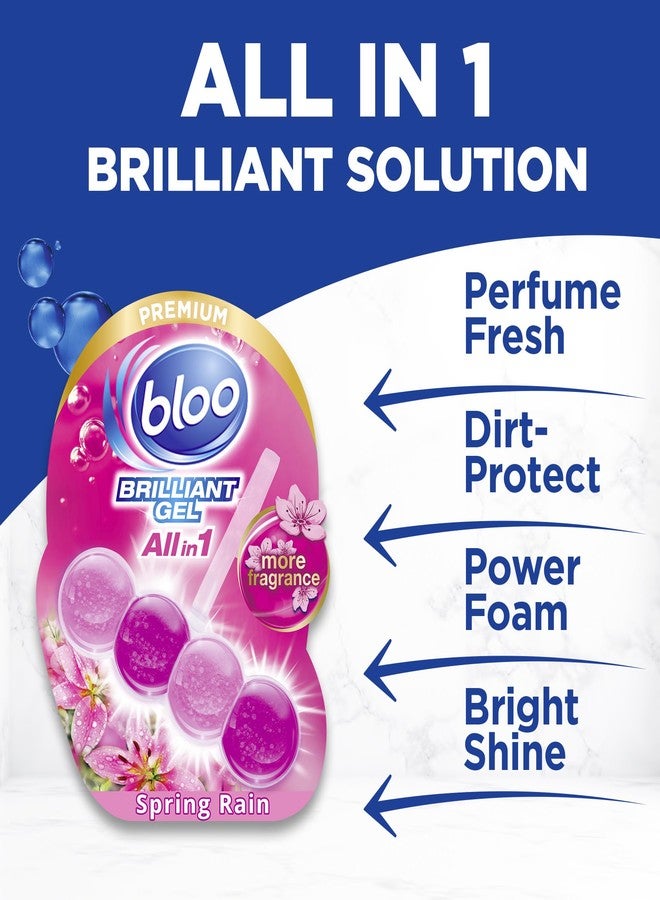 Bloo Brilliant Gel All in 1 Toilet Rim Block Cleaner, Spring Rain Fresh Scent, for All-Around Cleanliness, Long Lasting Freshness and Brilliant Shine, 42g - Image 3