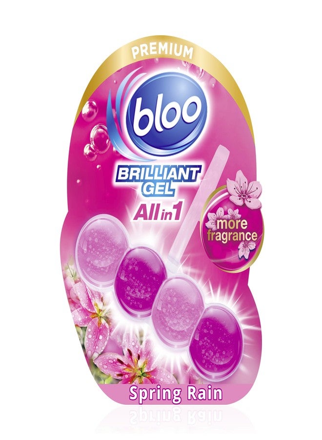 Bloo Brilliant Gel All in 1 Toilet Rim Block Cleaner, Spring Rain Fresh Scent, for All-Around Cleanliness, Long Lasting Freshness and Brilliant Shine, 42g - Image 1