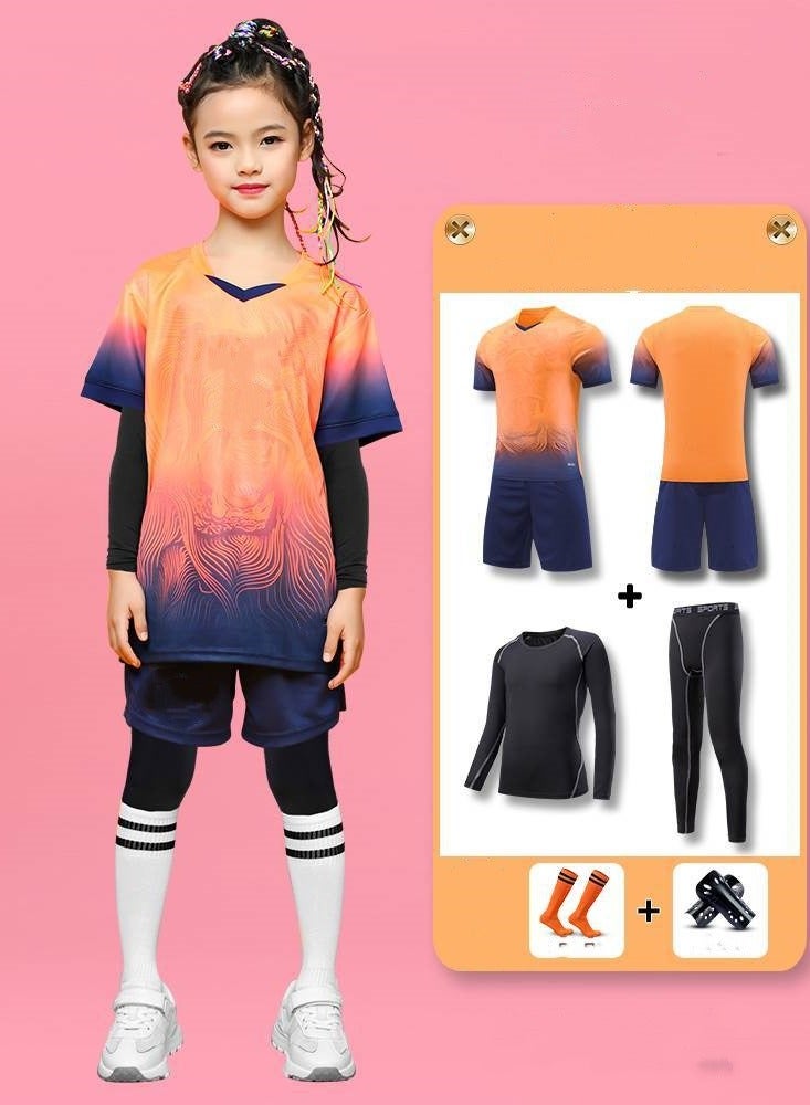 KUYING Children's High Elasticity Clothing Sports Fitness Set Quick Drying Training Suit