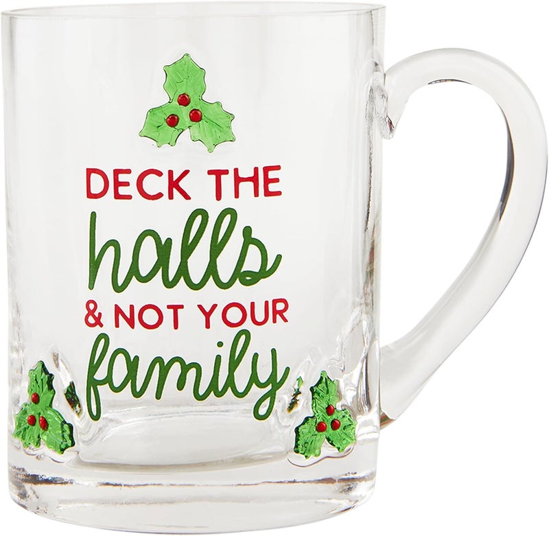 Mud Pie Christmas Glass Icon Mug Deck 13oz - Image 1