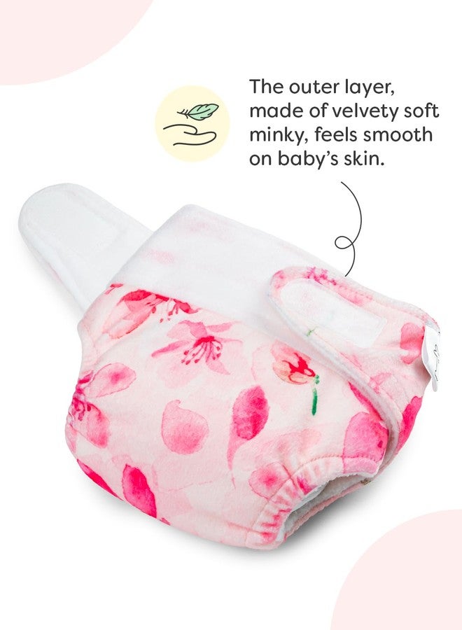 superbottoms Newborn Uno Cloth Diaper-Reusable & Washable Cloth Diaper For Newborn Babies From 0-3 Months (0-7 Kg),Softest & Safest Newborn Baby Cloth Diapers With Dry Feel Magic Pad (Cherry Blossom) - Image 4