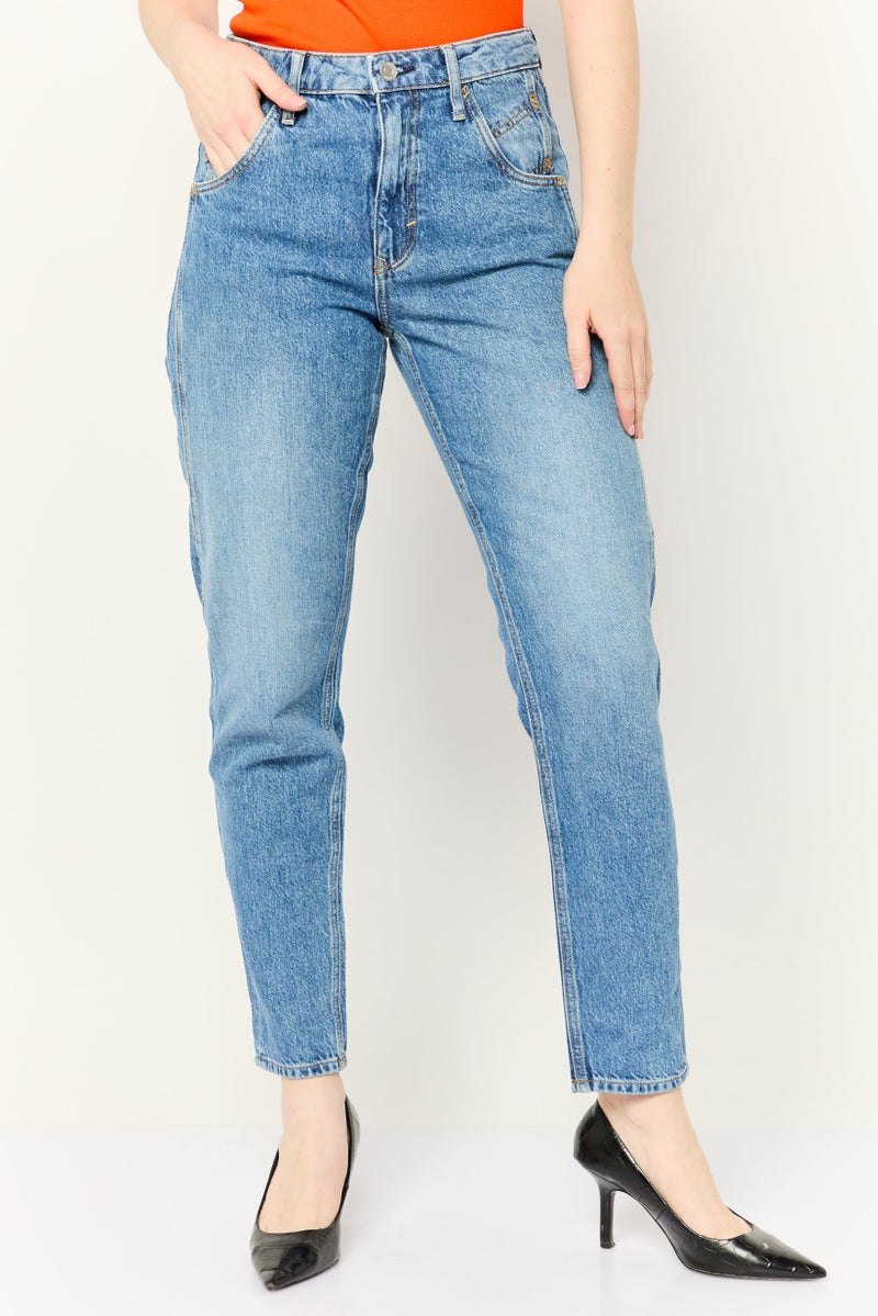 ESPRIT جينز نسائي كلاسيكي مقاس عادي مغسول غير قابل للتمدد، أزرق - Image 1