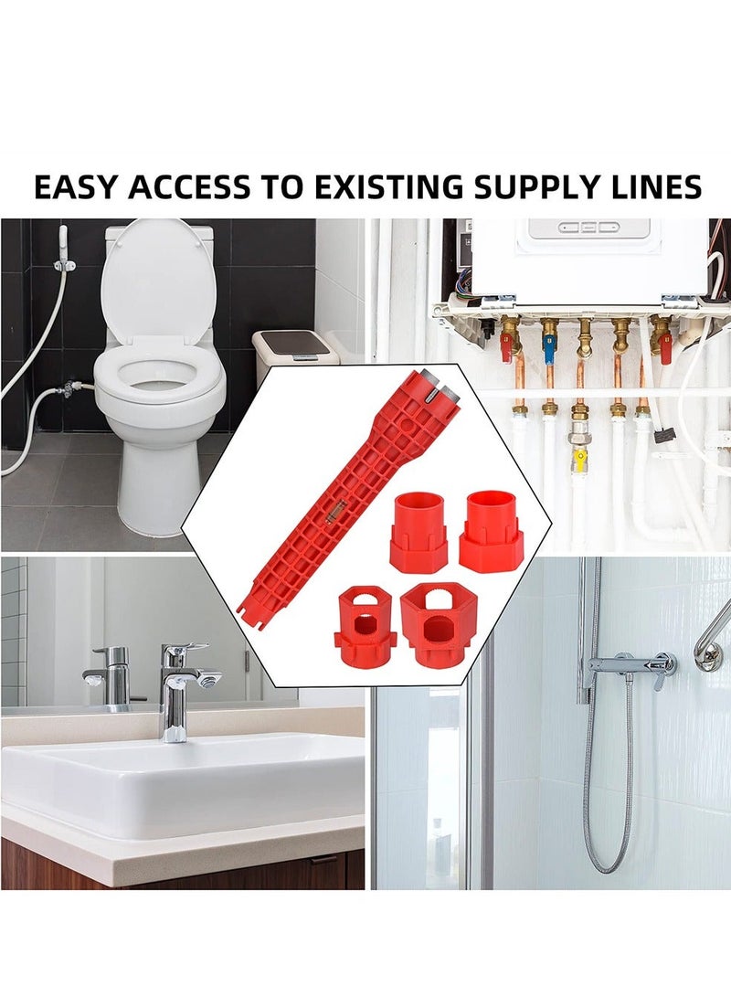 14-in-1 Faucet and Sink Installer, Faucet Tool Sink Wrench, Change Faucet Tool for Kitchen, Multifunctional Plumbing Under Sink Wrench, for Toilet Bowl, Sink, Bathroom, Kitchen Plumbing  - Image 5