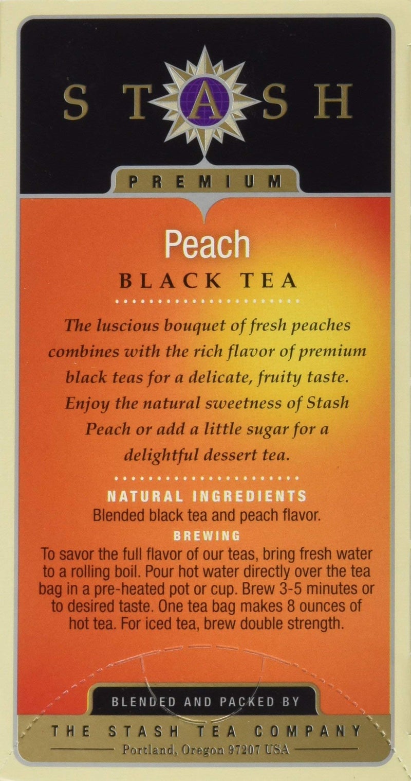 Stash Tea Black Tea Peach, 20 Count - Image 2