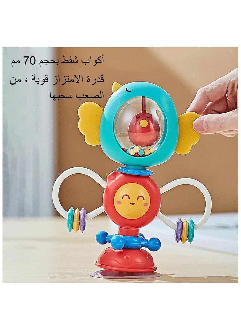 اليكليڤ - طفل لعبة القش مع مصاصة ،3 أشهر أو أكثر من كرسي الطفل لعبة تفاعلية عالية(أزرق) - Image 1