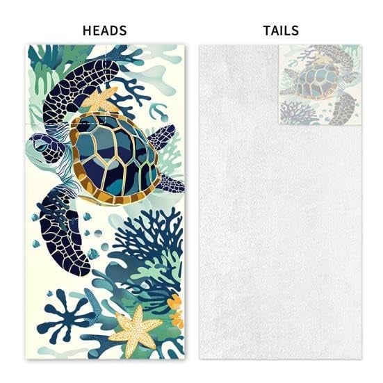 EDBIRET EDBIRET Beach Towel Backpack with Drawstring 2 in 1 Folding Towel Printing Convertible Microfiber Beach Towels Soft and Absorbent Large Bath Towel (Blue Turtle, 140 x 70 cm)  - Image 3