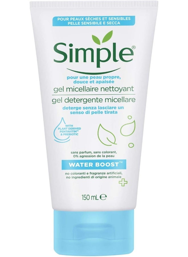 Simple Waterboost Face Wash For Sensitive Skin, Micellar, Deeply Cleanses Skin, 150Ml - Image 2