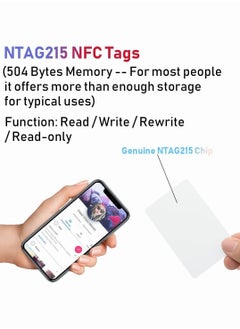 Excefore 5/10/20/30/50/80/100/150/200 piece NFC Tags NTAG215 NFC 215 Cards, 504 Bytes Memory NFC Business Card Blank NFC Cards Ntag215 NFC Chip for NFC Phone and Device Writeable Programmable  - Image 3