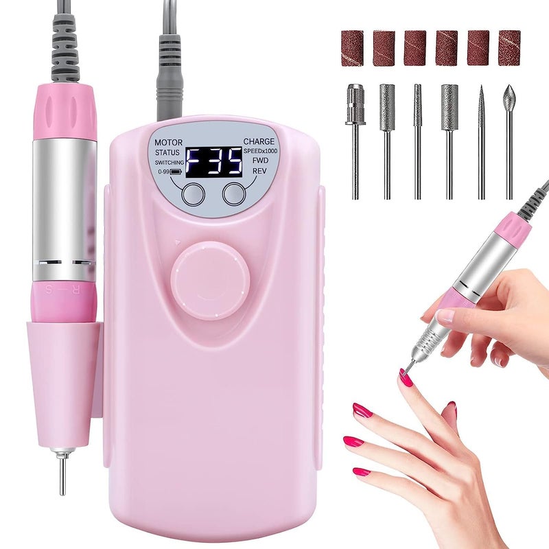 INOG Portable Rechargeable Nail Drill Machine Manicure Machine Electric Nail File Nail Art Tools Set for Nail Drill - Image 1