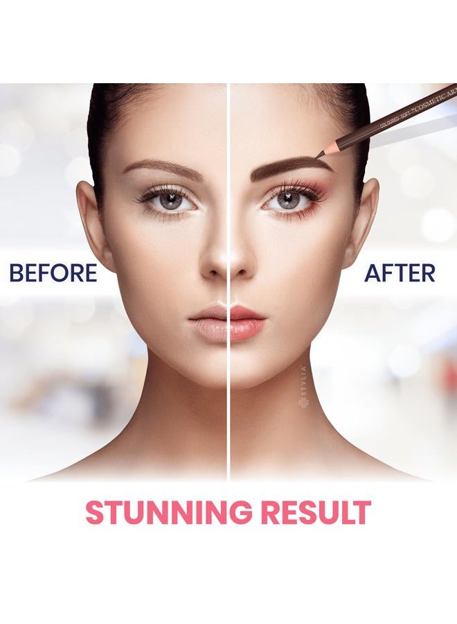 Stylia Waterproof Eyebrow Pencils For Women – Long-Lasting Microblading Supplies Brow Pencil, Perfect for Eyebrow Shaper, Filling & Defining Natural-Looking Brow - (12PC in 5 Colors) - Image 5