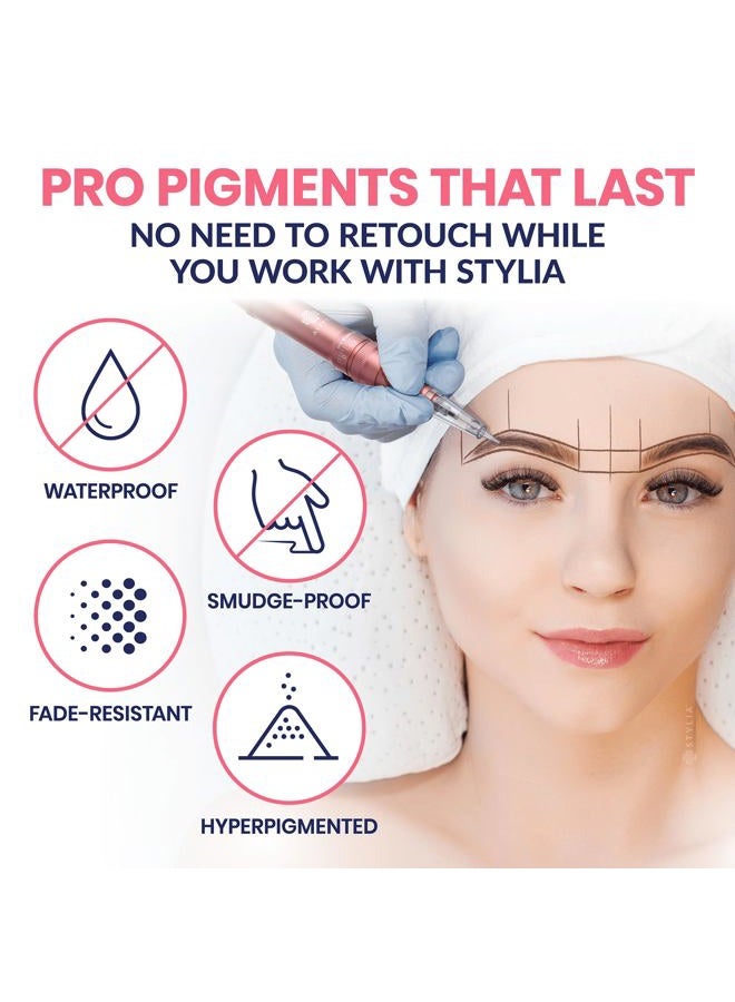 Stylia Waterproof Eyebrow Pencils For Women – Long-Lasting Microblading Supplies Brow Pencil, Perfect for Eyebrow Shaper, Filling & Defining Natural-Looking Brow - (12PC in 5 Colors) - Image 4