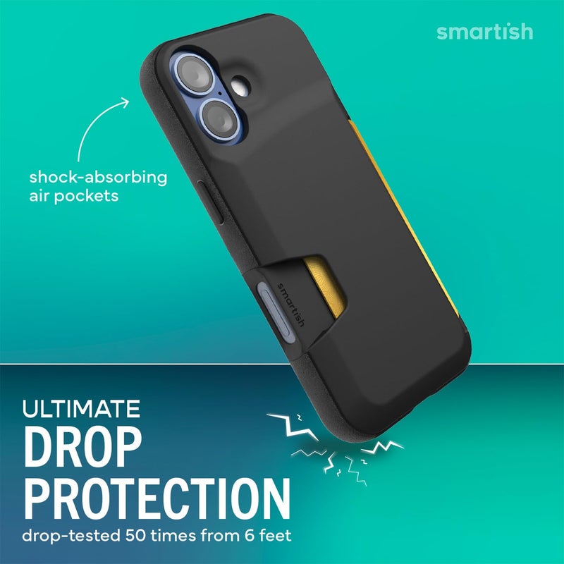SmartishÂ® iPhone 17 Wallet Case - Wallet Slayer Vol. 1 [Slim + Protective] Credit Card Holder - Drop Tested Flip Hidden Card Slot Cover for Apple iPhone 17 - Black Tie Affair - Image 3