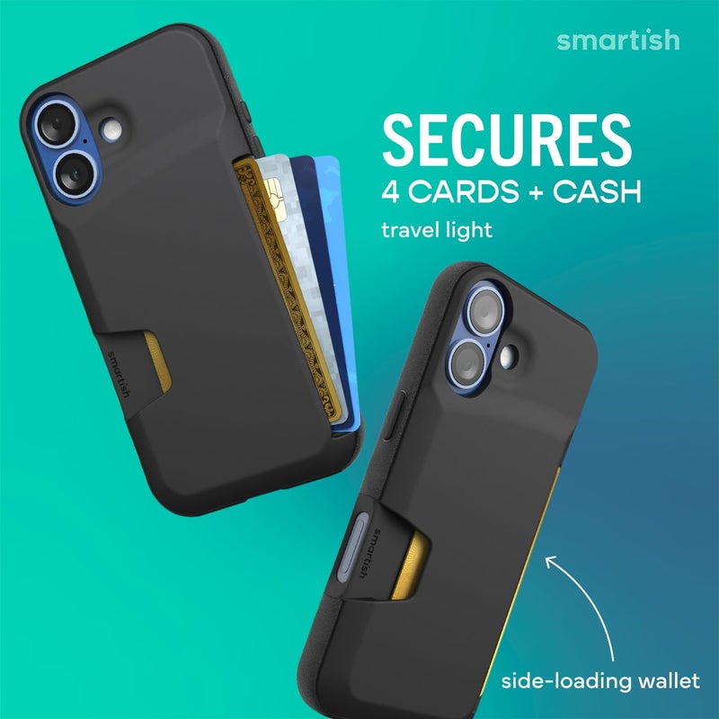 SmartishÂ® iPhone 17 Wallet Case - Wallet Slayer Vol. 1 [Slim + Protective] Credit Card Holder - Drop Tested Flip Hidden Card Slot Cover for Apple iPhone 17 - Black Tie Affair - Image 2