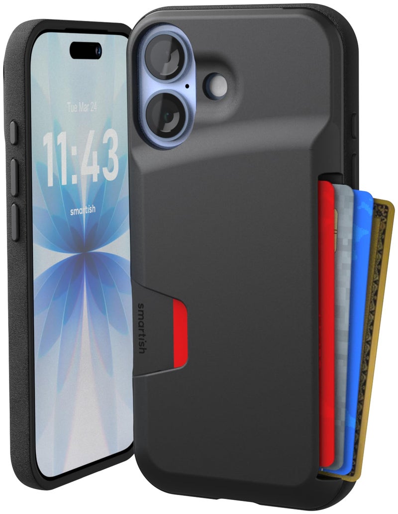 SmartishÂ® iPhone 17 Wallet Case - Wallet Slayer Vol. 1 [Slim + Protective] Credit Card Holder - Drop Tested Flip Hidden Card Slot Cover for Apple iPhone 17 - Black Tie Affair - Image 1