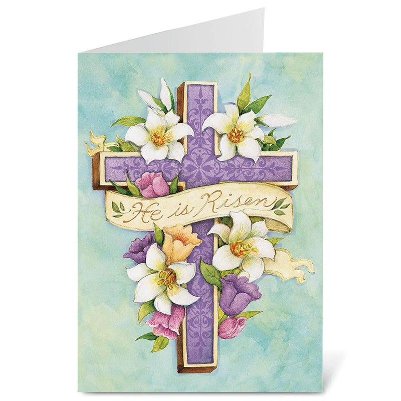 Current Easter Cross Religious Value Greeting Card Set - Value Pack of 8 Cards for Kids & Adults With White Envelopes, 1 Design Prints, Large 5" x 7" Greetings - Image 4