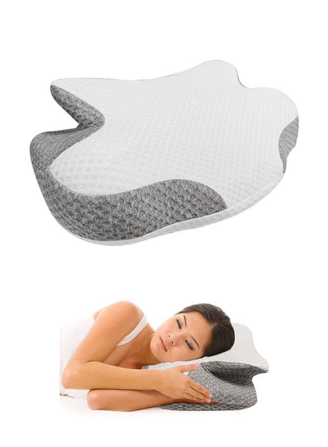 erfly Shape Cervical Pillow for Sleeping, Memory Foam Contour Neck Pillows with Breathable Pillowcase, Ergonomic Neck Support Pillows for Side, Back Stomach Sleepers - Image 1