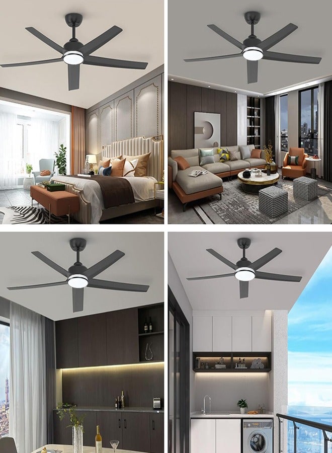 Ceiling Fans With Lights Black Ceiling Fan with Light and Remote Control Quiet 5 Blades Modern Ceiling Fan for Living Room Bedroom Warehouse - Image 5