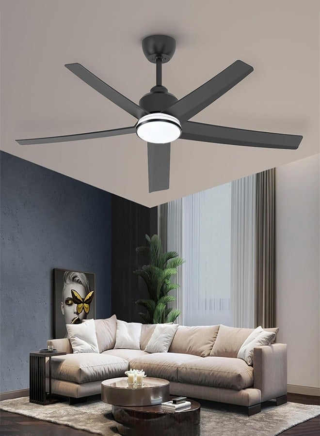 Ceiling Fans With Lights Black Ceiling Fan with Light and Remote Control Quiet 5 Blades Modern Ceiling Fan for Living Room Bedroom Warehouse - Image 1