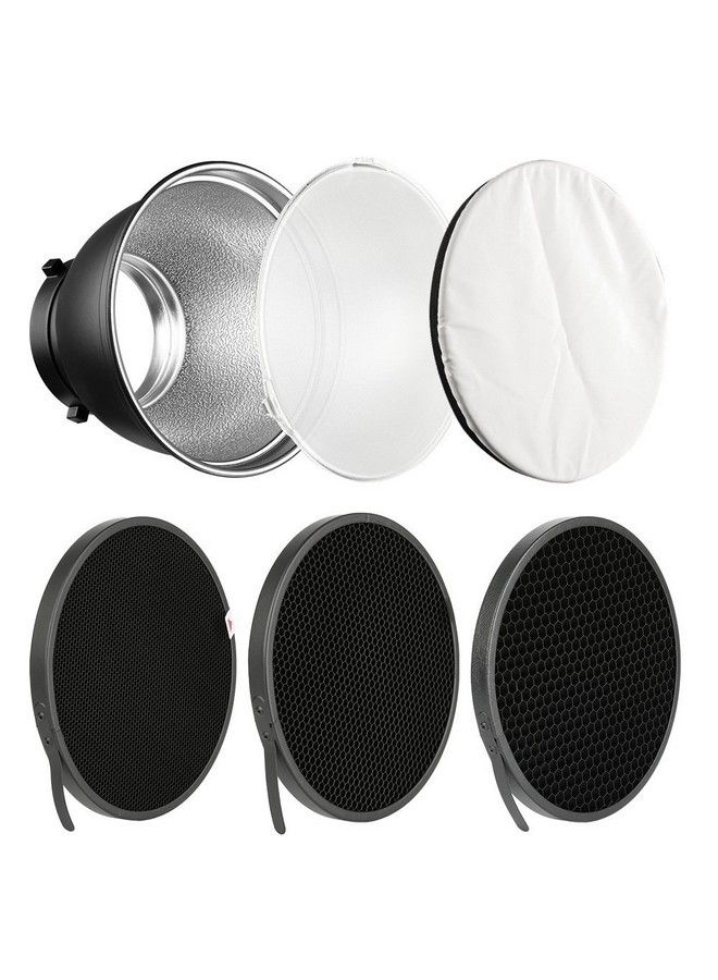 SUPON 7" Standard Reflector Lamp Shade Dish Diffuser With 20° 40° 60° Honeycomb Grid White Soft Cloth For Bowens Mount Studio Strobe Flash Light Speedlite - Image 2