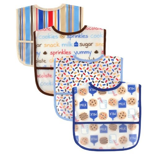 Luvable Friends Unisex Baby Waterproof PEVA Bibs, Cookie, One Size - Image 1