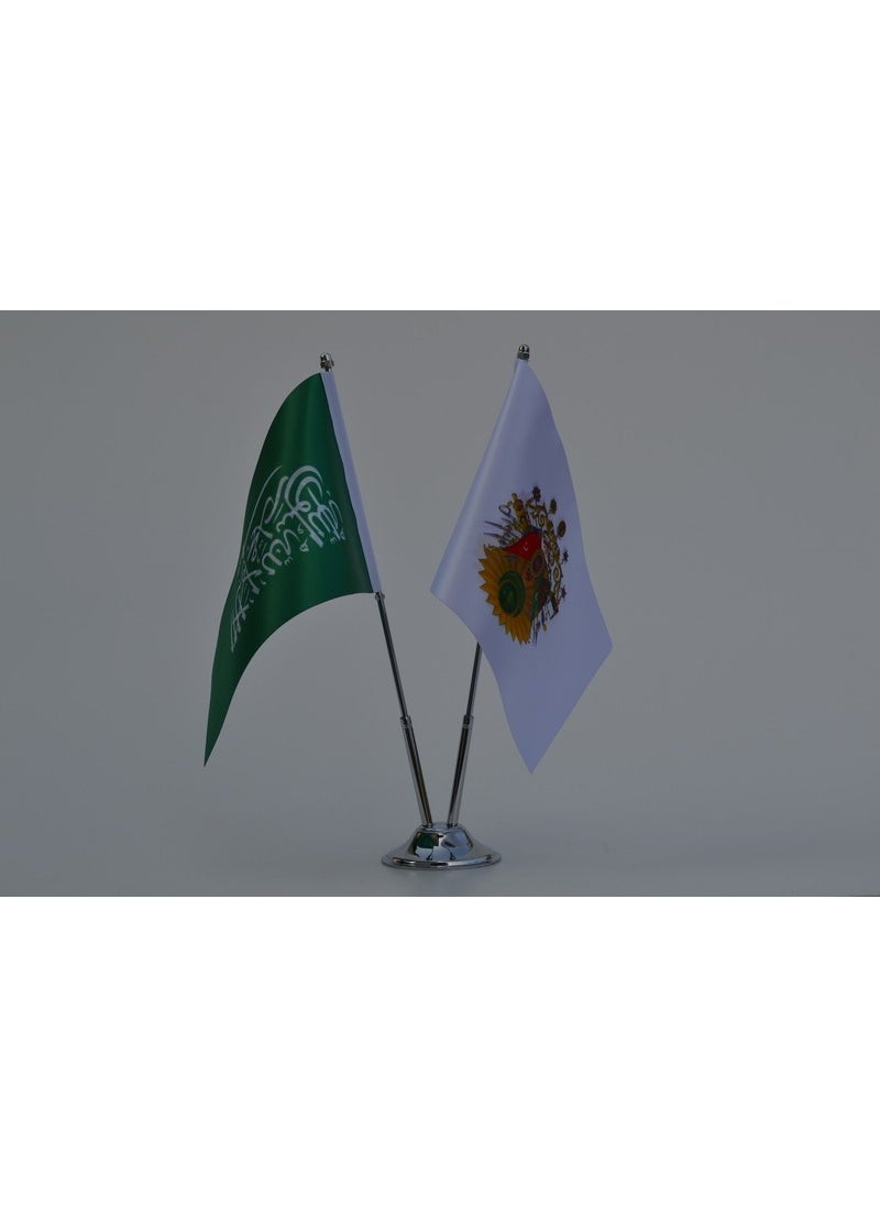 BAYRAKAL - Tawhid and Ottoman Tughra Table Flag Set - Image 1