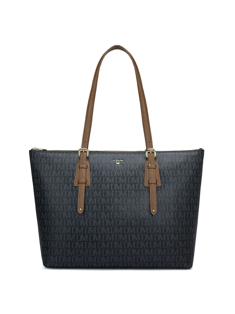 دا ميلانو حقيبة يد جلدية سوداء أصلية