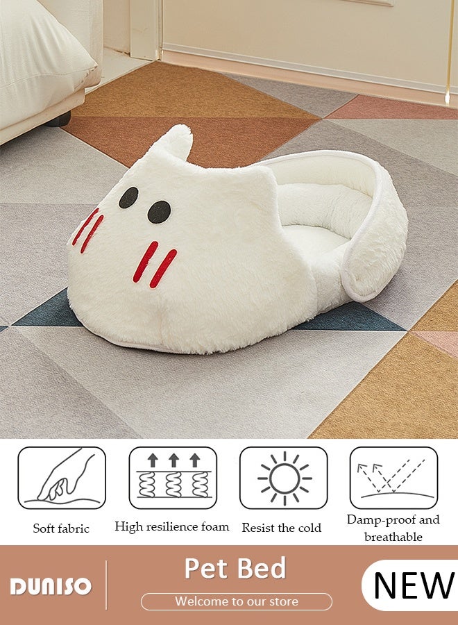 DUNISO Cat Bed Slippers Shape Cat Bed Four Seasons Universal Cat and Dog Bed Winter Pet Sleeping Bed House Sofa Transformable Shape Sofa Cushion Cat Pet Supplies - Image 1