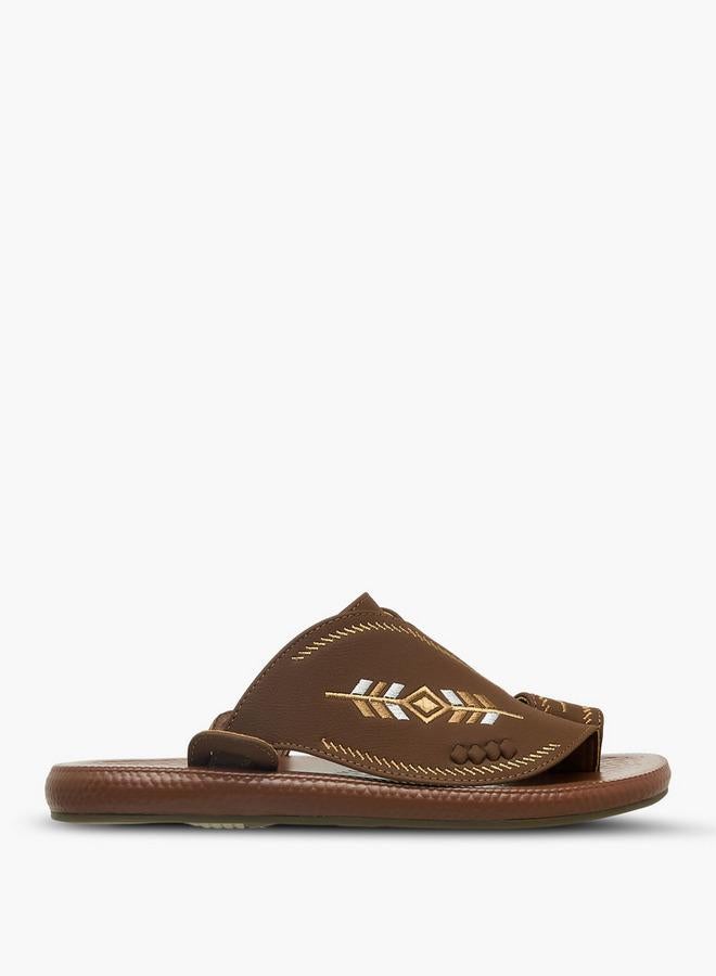 Al Waha Men Toe Loop Detail Arabic Sandals - Image 3