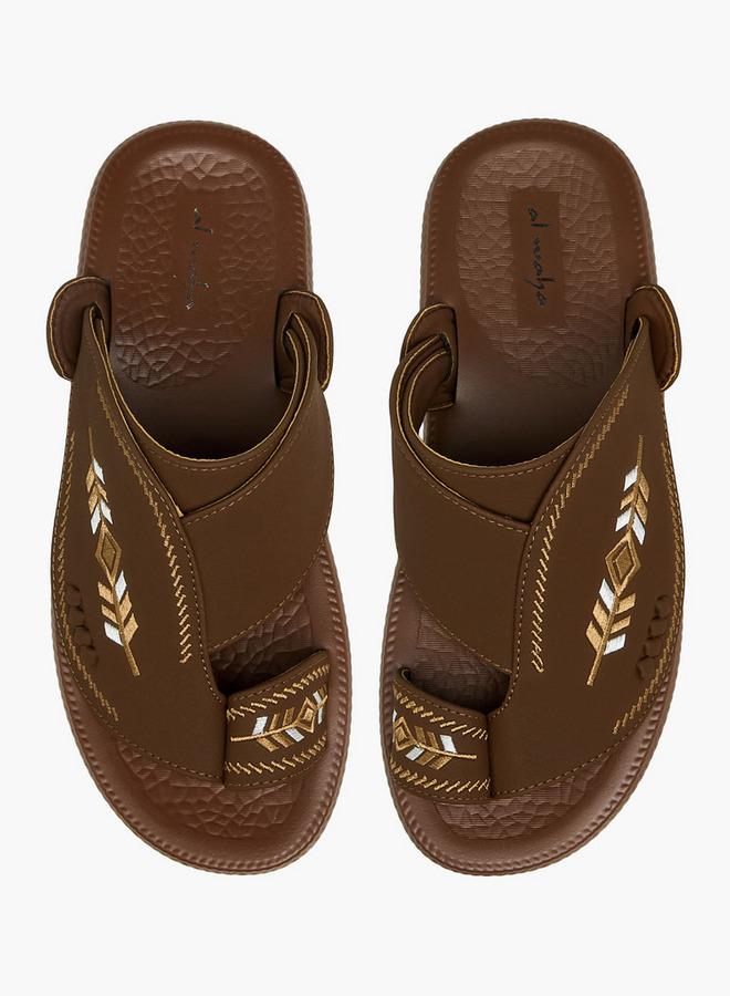 Al Waha Men Toe Loop Detail Arabic Sandals - Image 1