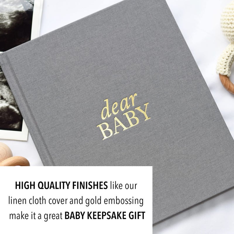 DUNCAN & STONE PAPER CO. Pregnancy Prayer Journal - Christian Pregnancy Journal For Milestones - Linen-Bound Baby Book Keepsake - Gifts For Expecting Moms (Grey, 110 Pages) - Image 2