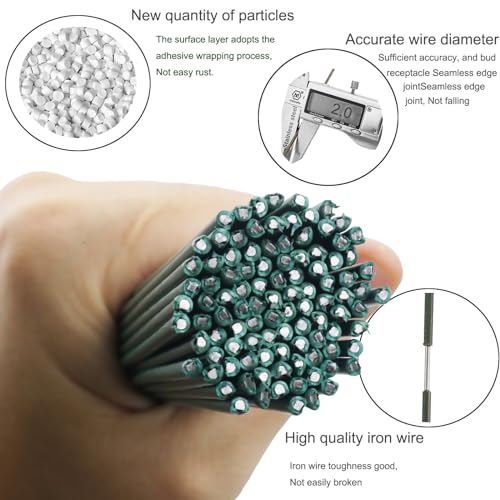 Arlai 100 Pcs 2 Gauge Floral Stem Wire 16 Inch Dark Green Floral Wire - DIY Artificial Flower Arrangements Wreath Making Supplies - Image 3