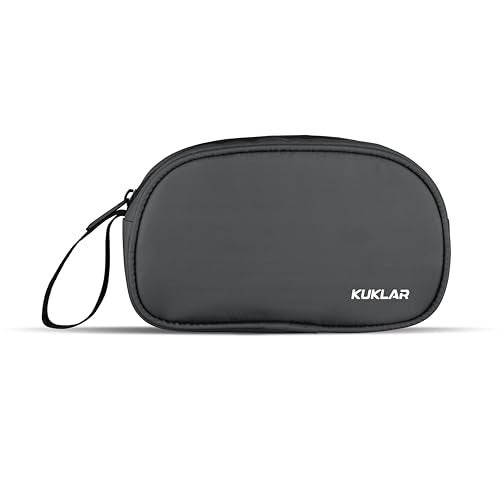 KUKLAR Premium Travel Pouch Multipurpose Carry Bag for Toiletries Cables Stationery Pencil Pouch and Daily Essentials Lightweight with Zipper for Travel School (Dark Grey) - Image 2