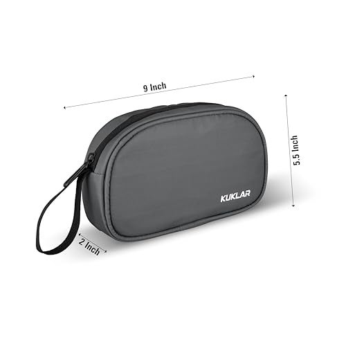 KUKLAR Premium Travel Pouch Multipurpose Carry Bag for Toiletries Cables Stationery Pencil Pouch and Daily Essentials Lightweight with Zipper for Travel School (Dark Grey) - Image 5
