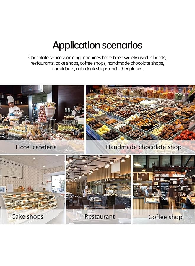 إيروريكس سخان صلصة 30~85 درجة مئوية مع مقبض ميكانيكي للتحكم في درجة الحرارة، آلة حفظ حرارة المربى التجارية للكاتشب والشوكولاتة والجبن والفدج والكراميل بأربع شبكات - Image 5