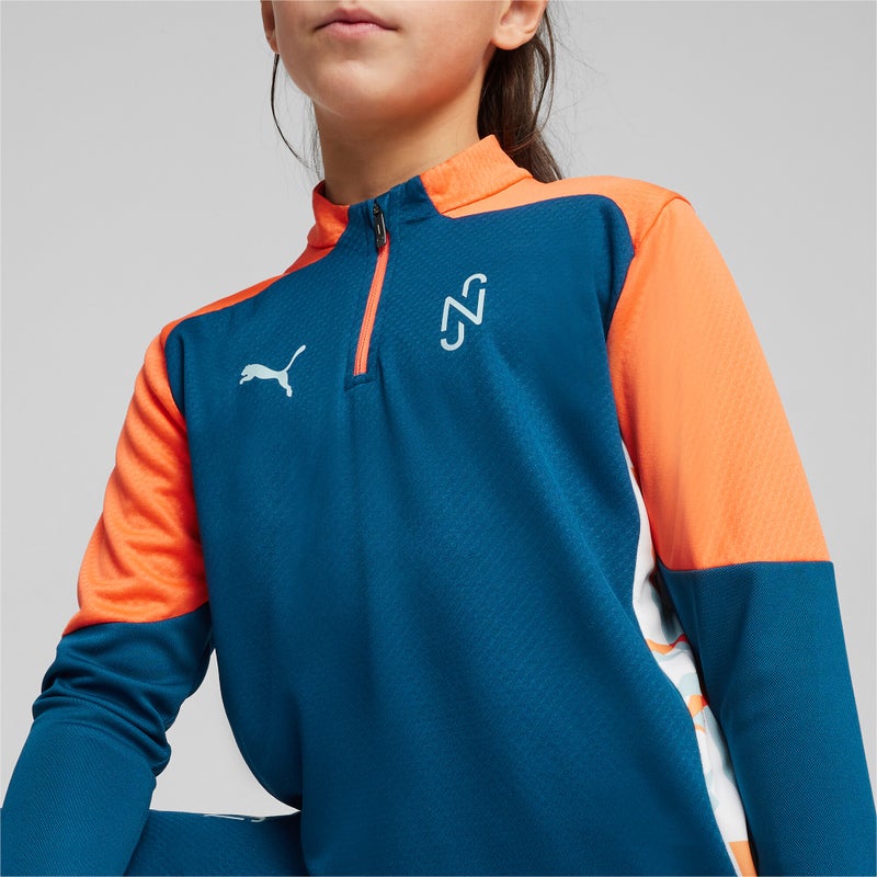 PUMA NEYMAR JR Creativity Youth Blue Quarter-Zip Football Top - Image 2