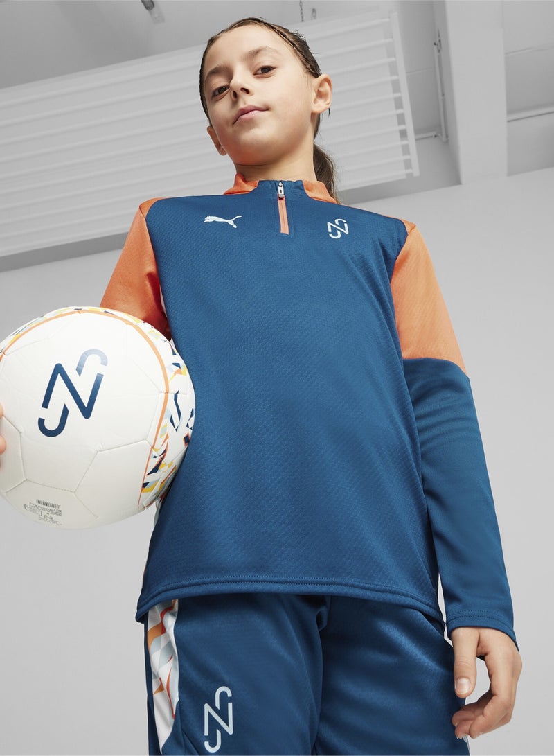 PUMA NEYMAR JR Creativity Youth Blue Quarter-Zip Football Top - Image 1