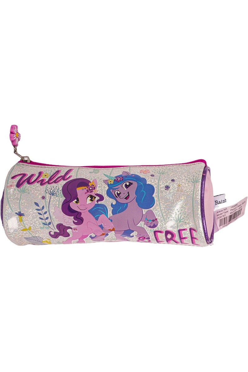 Rainbow max My Little Pony 16" Girls Rolling Trolley Backpack with Pencil Case - Pink - Image 3