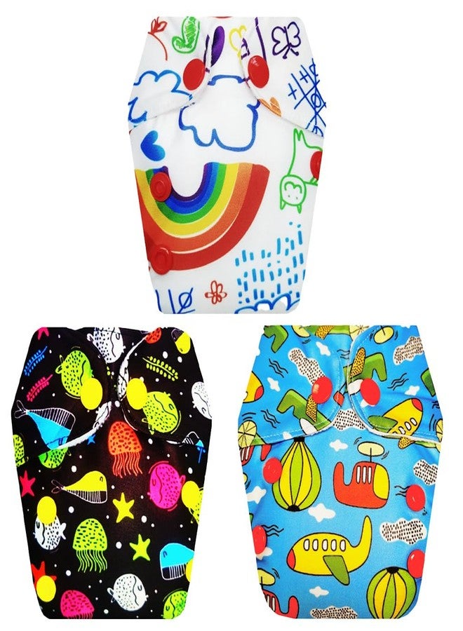 Dumbledo Premium Newborn Cloth Diaper with Integrated Insert (Pack of 3) | Dry Feel and Comfortable | Breathable | Travel Friendly | All-Day Wear | 0 - 4 Months | Unisex Baby - Image 1