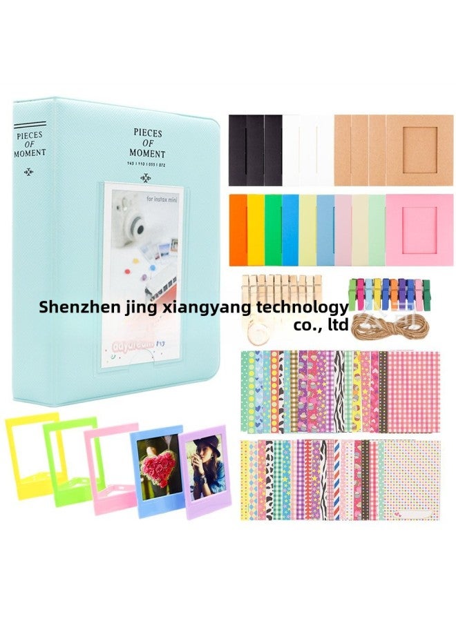 Generic PALLOT Camera Mini 12/11/9 8+8 Accessories 6 In 1 Set 3 Inch Photo Album Sticker Color Photo Frame-Color:Ice Blue  - Image 1