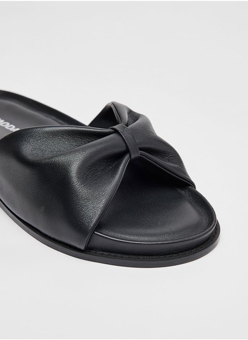 VERO MODA - Essential Leather Slides - Image 1